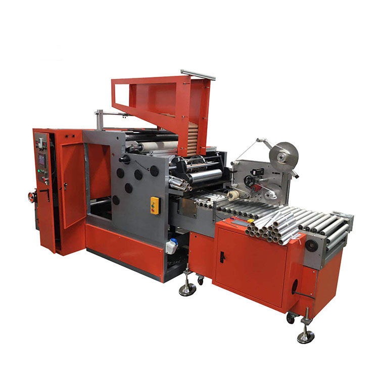 Rebobineuse automatique de papier d'aluminium avec attachement d'étiquetage automatique, PPD-AAFL450