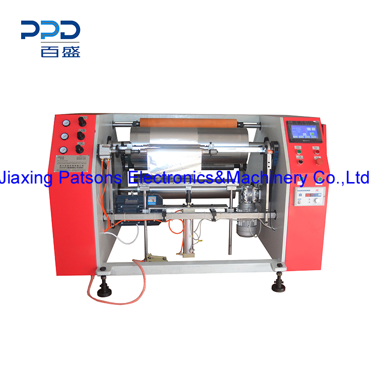 Rebobinadora de papel para hornear de papel de silicona de 2 ejes, PPD-2SHBR450