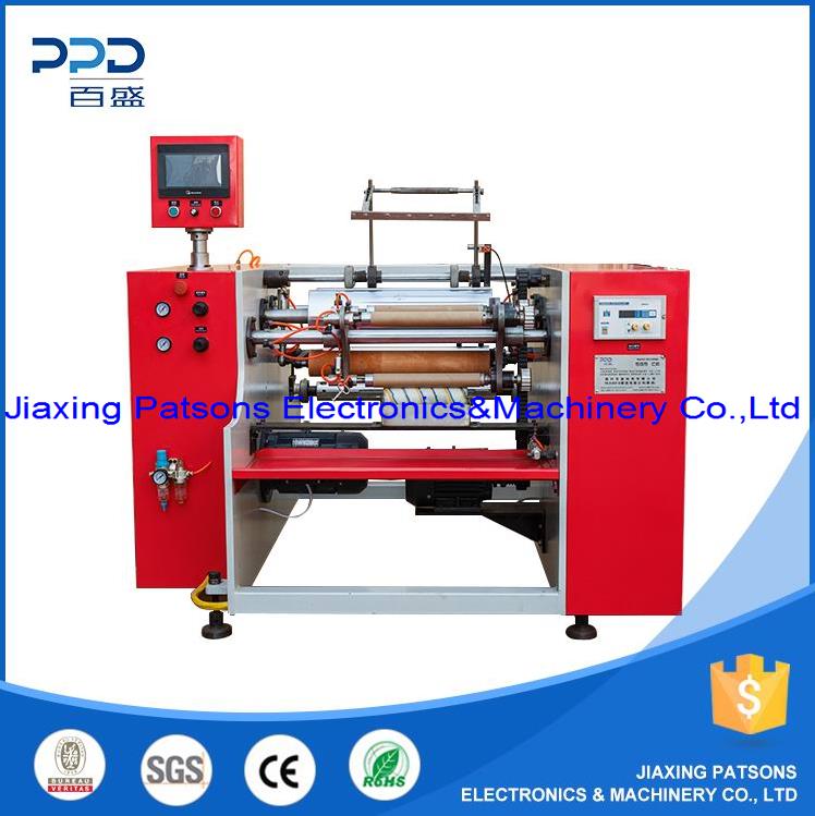 Máquina rebobinadora de rollos de papel para hornear alimentos de 3 ejes, PPD-3SPR450