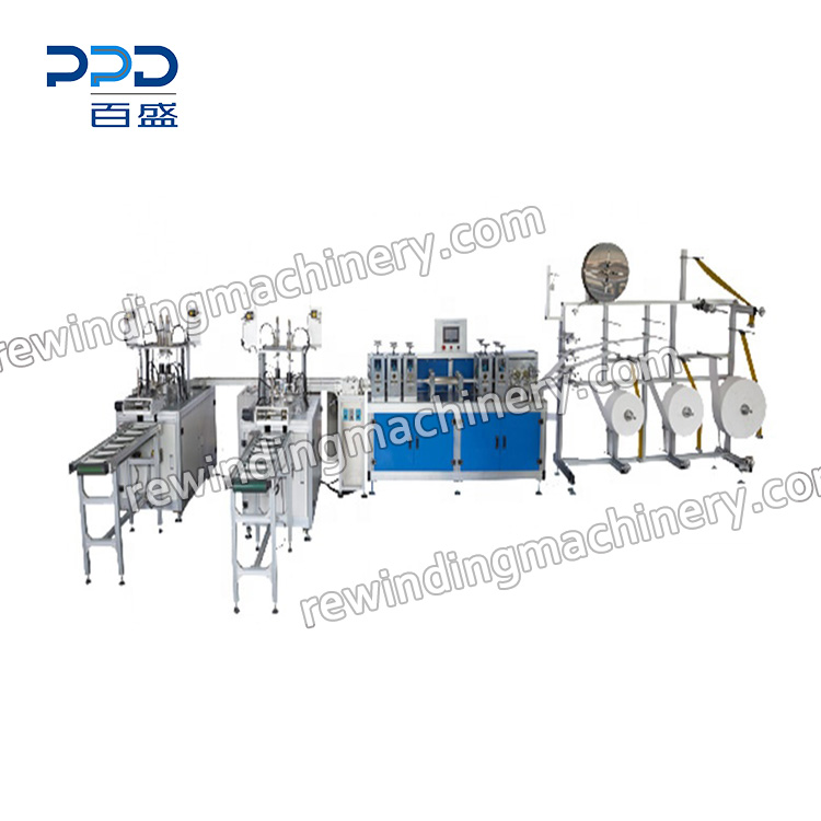 Máquina automática para fabricar mascarillas quirúrgicas desechables 1+2, PPD-FMP110