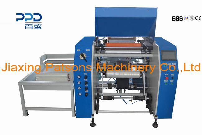 Automatic 3 turret changing stretch film rewinding machine, PPD-3SHR500