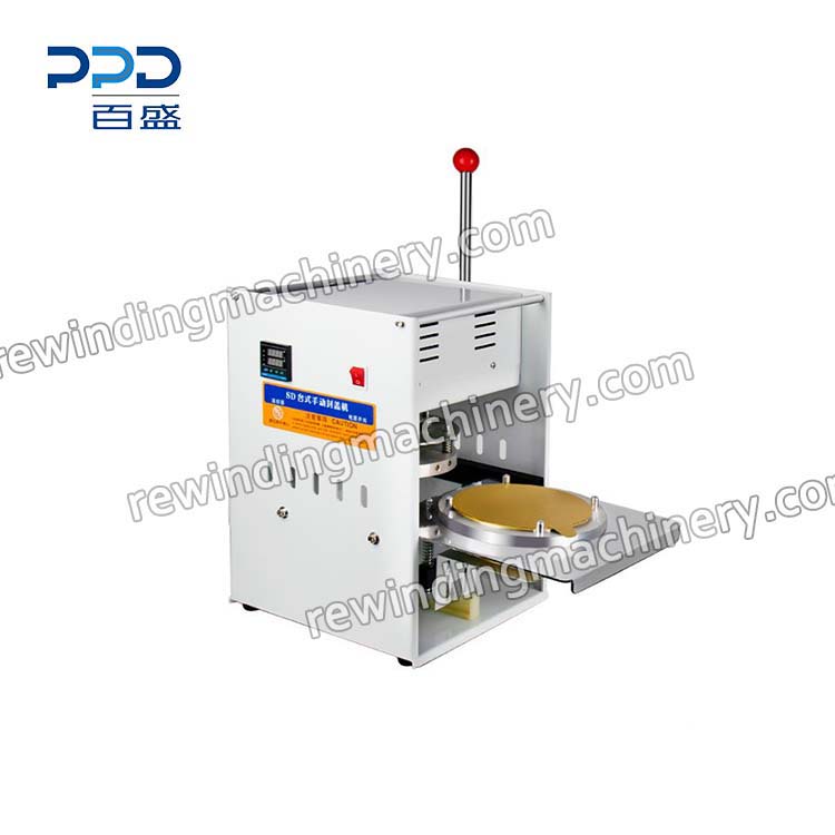 Máquina manual de selagem de tampa de recipiente de folha de alumínio, PPD-AFCS325